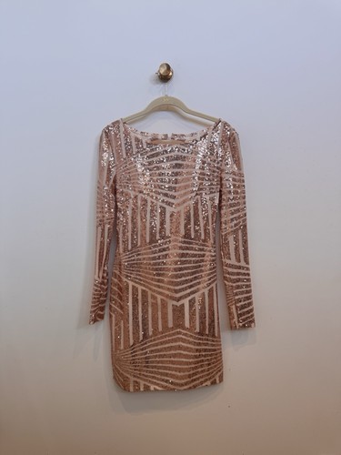 Rose gold sequin - gold, dress