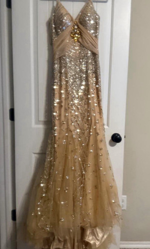 Gold sequin tulle - sequin,
